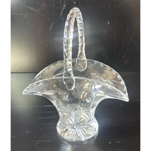 Vintage Bohemian Lead Crystal Flower Basket Bridal Basket (Z4F)